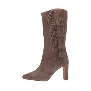 👢💕Vince Camuto Sterla Tuscan Taupe Verona Genuine Suede Leather Fringe Boots👢